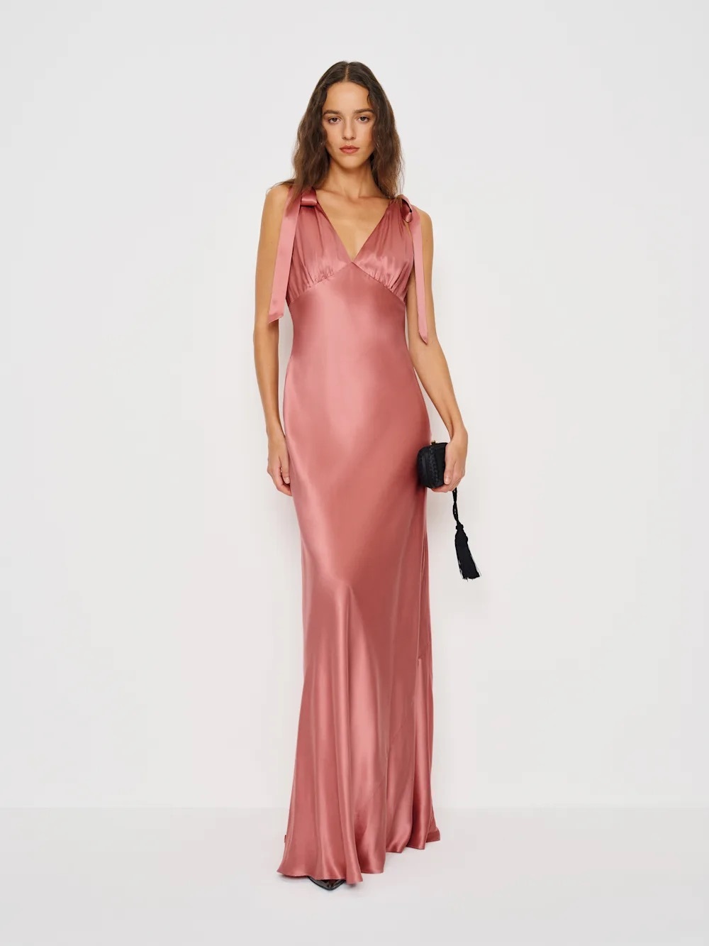 NWT Reformation Pernille Silk Dress Dried Rose Pink Maxi Size S